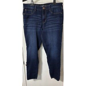Jordache Woman Size 16 Super Skinny Blue Jeans Stretch Y2K Classic Straight Leg
